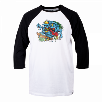 TSG 3/4 raglan t-shirt skatecreep grey mel black
