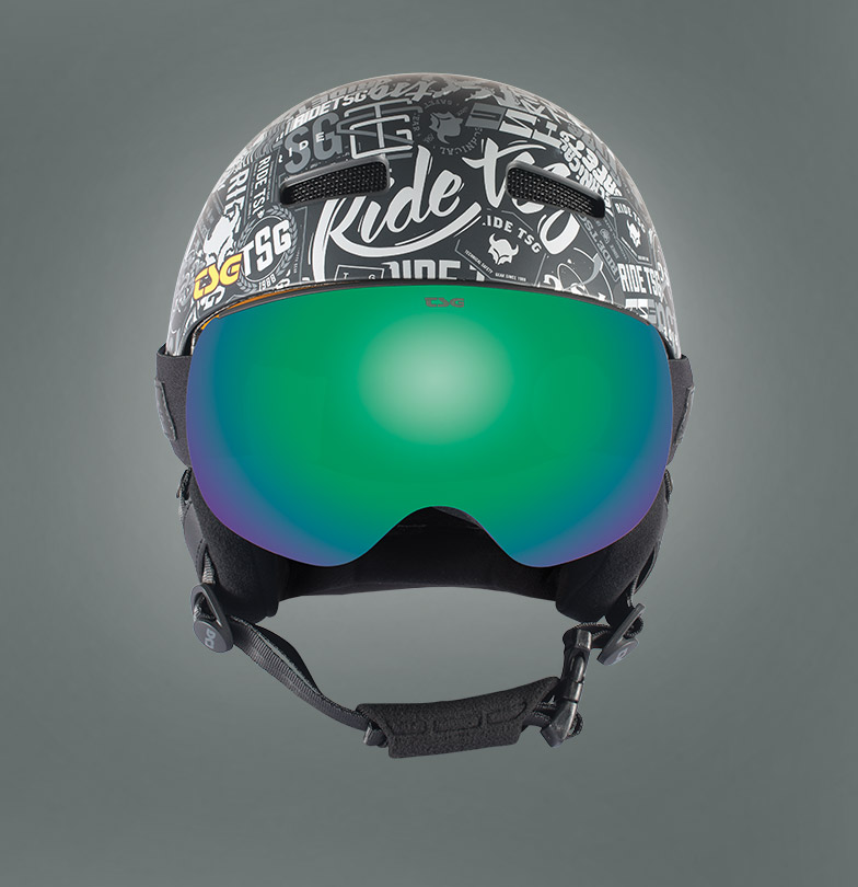 TSG Gravity ski helmet and snowboard helmet paired with Goggle Three.  Non-gap fit