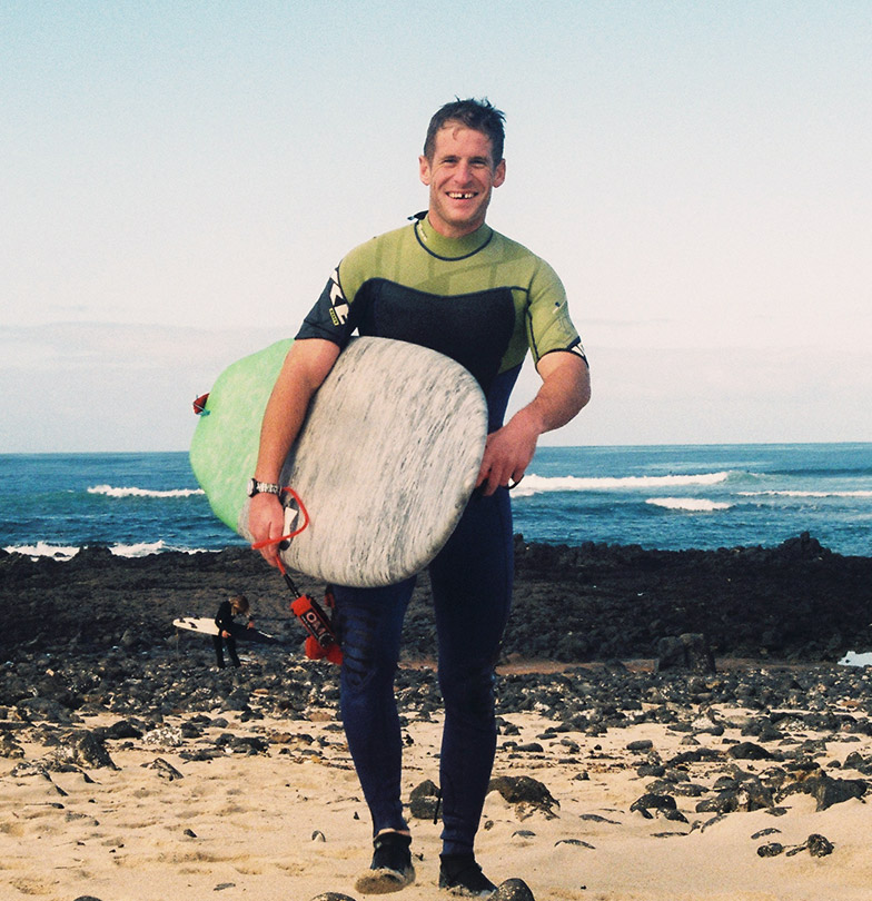 Sam Pilgrim surfing