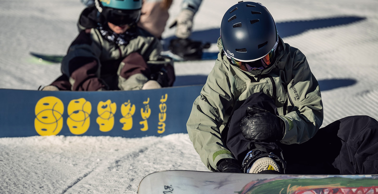 snowboarder getting ready